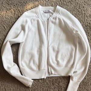 Athleta Women's White Bomber sweater